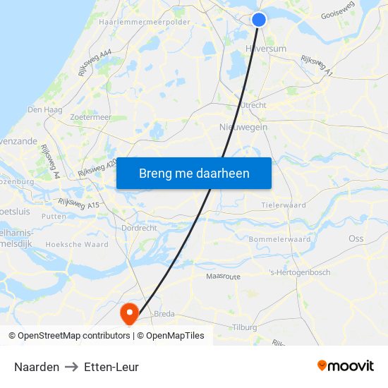 Naarden to Etten-Leur map