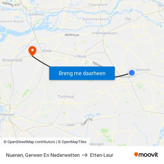 Nuenen, Gerwen En Nederwetten to Etten-Leur map