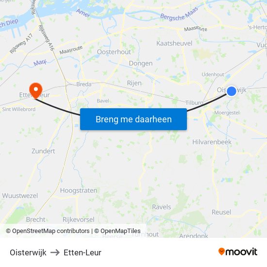 Oisterwijk to Etten-Leur map