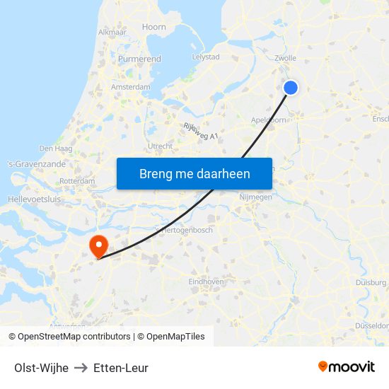 Olst-Wijhe to Etten-Leur map