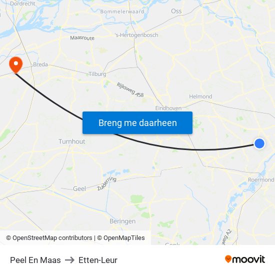 Peel En Maas to Etten-Leur map