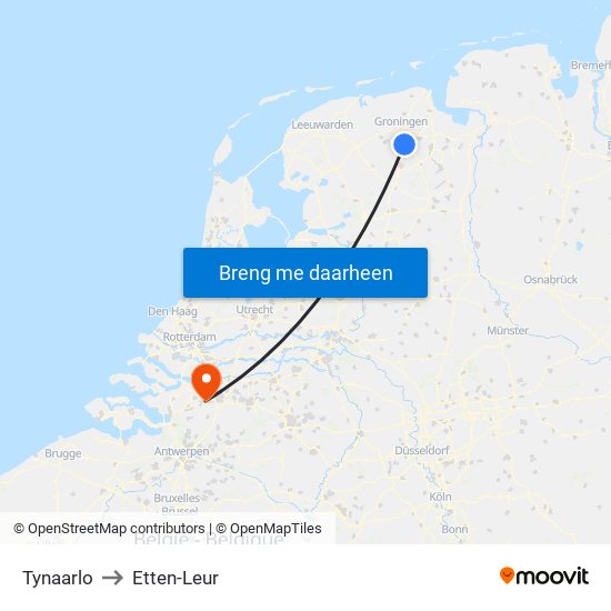 Tynaarlo to Etten-Leur map