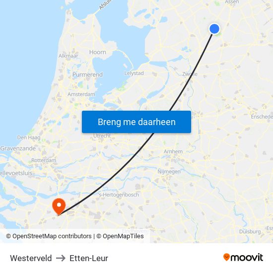 Westerveld to Etten-Leur map