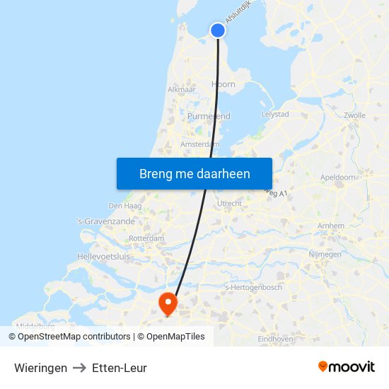 Wieringen to Etten-Leur map