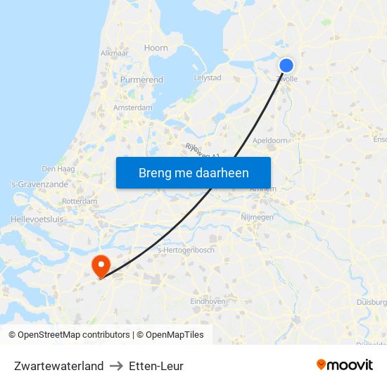 Zwartewaterland to Etten-Leur map