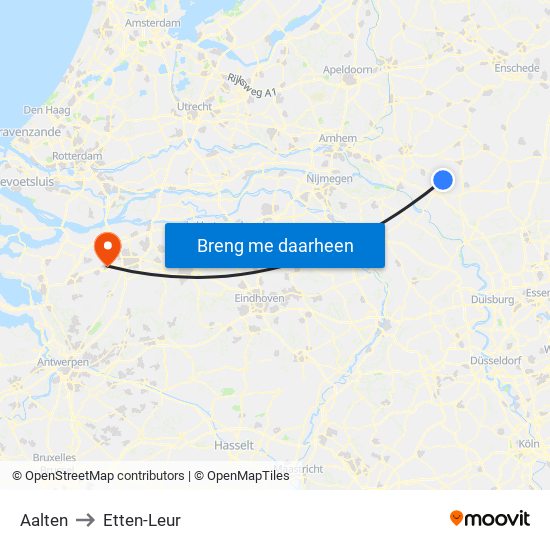 Aalten to Etten-Leur map