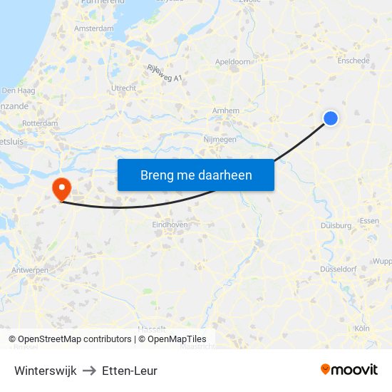 Winterswijk to Etten-Leur map