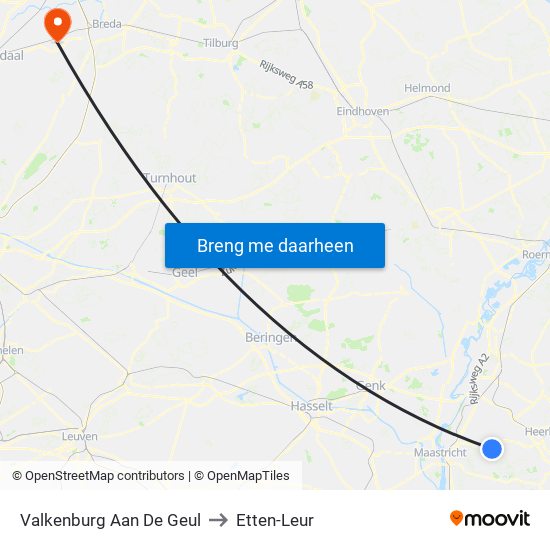 Valkenburg Aan De Geul to Etten-Leur map