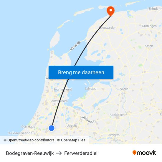 Bodegraven-Reeuwijk to Ferwerderadiel map