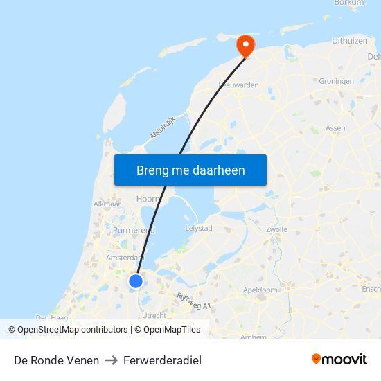 De Ronde Venen to Ferwerderadiel map