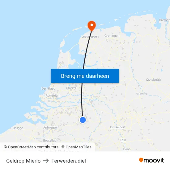 Geldrop-Mierlo to Ferwerderadiel map