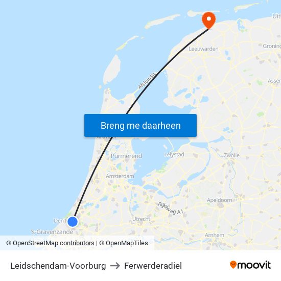 Leidschendam-Voorburg to Ferwerderadiel map
