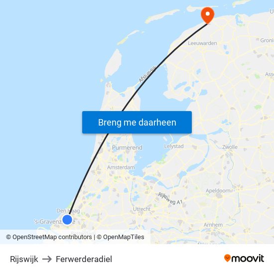 Rijswijk to Ferwerderadiel map