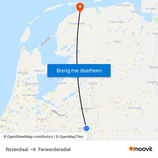 Rozendaal to Ferwerderadiel map