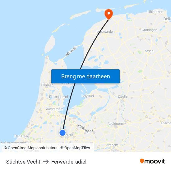 Stichtse Vecht to Ferwerderadiel map