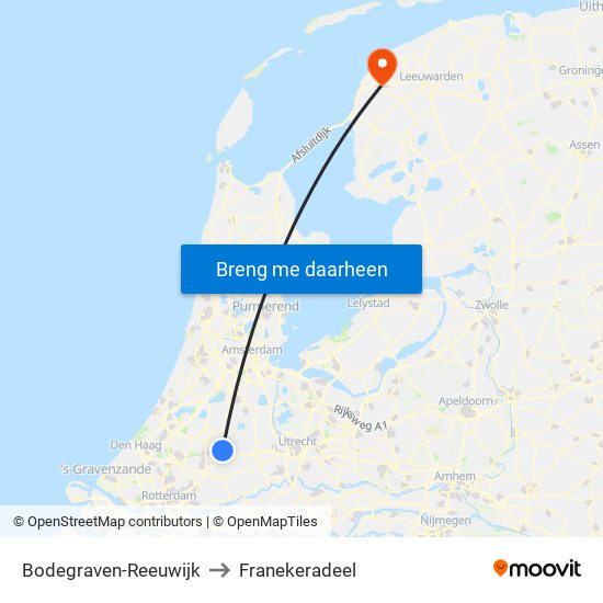 Bodegraven-Reeuwijk to Franekeradeel map