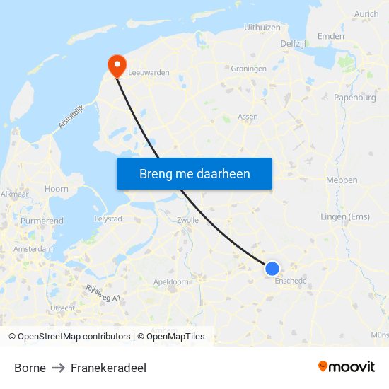 Borne to Franekeradeel map