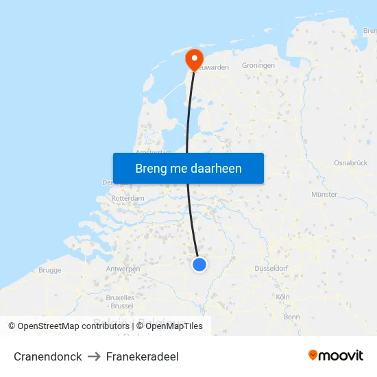 Cranendonck to Franekeradeel map