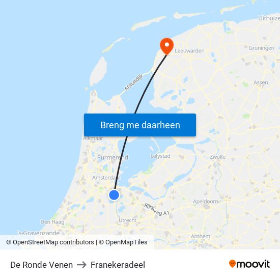 De Ronde Venen to Franekeradeel map