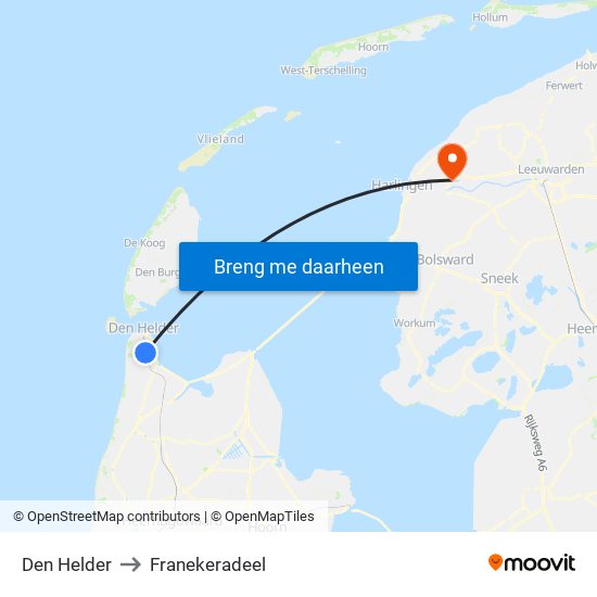 Den Helder to Franekeradeel map