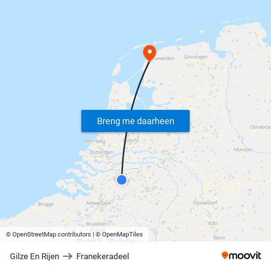 Gilze En Rijen to Franekeradeel map