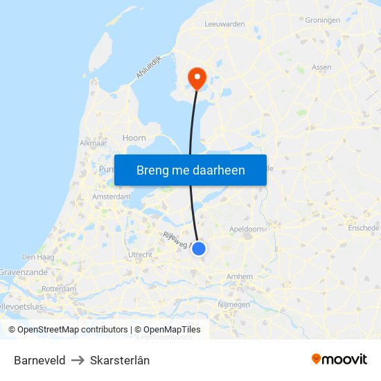 Barneveld to Skarsterlân map