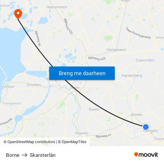 Borne to Skarsterlân map