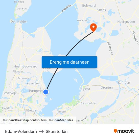 Edam-Volendam to Skarsterlân map