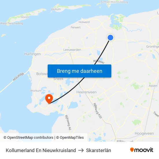 Kollumerland En Nieuwkruisland to Skarsterlân map