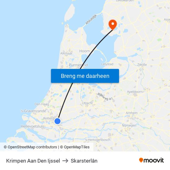 Krimpen Aan Den Ijssel to Skarsterlân map