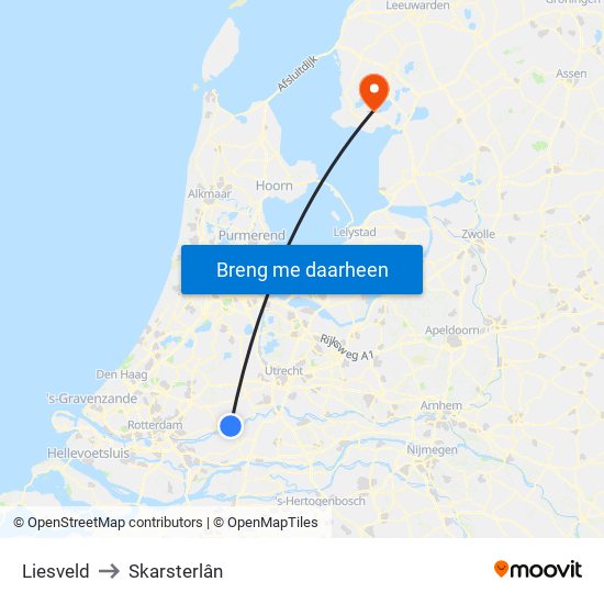 Liesveld to Skarsterlân map