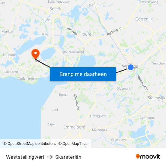 Weststellingwerf to Skarsterlân map