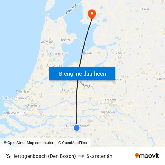 'S-Hertogenbosch (Den Bosch) to Skarsterlân map