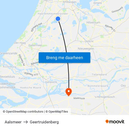 Aalsmeer to Geertruidenberg map