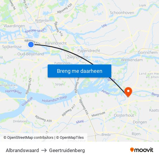 Albrandswaard to Geertruidenberg map