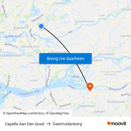 Capelle Aan Den Ijssel to Geertruidenberg map