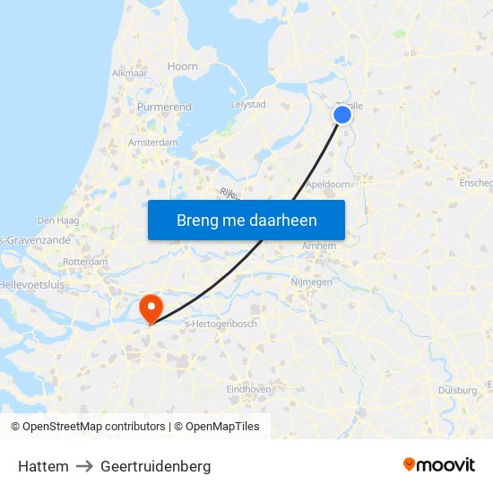 Hattem to Geertruidenberg map