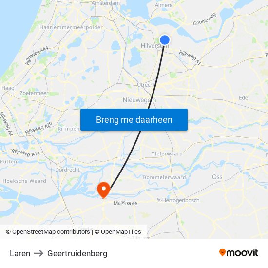 Laren to Geertruidenberg map