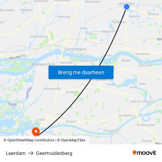 Leerdam to Geertruidenberg map