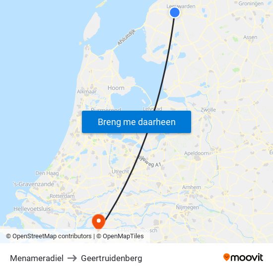 Menameradiel to Geertruidenberg map