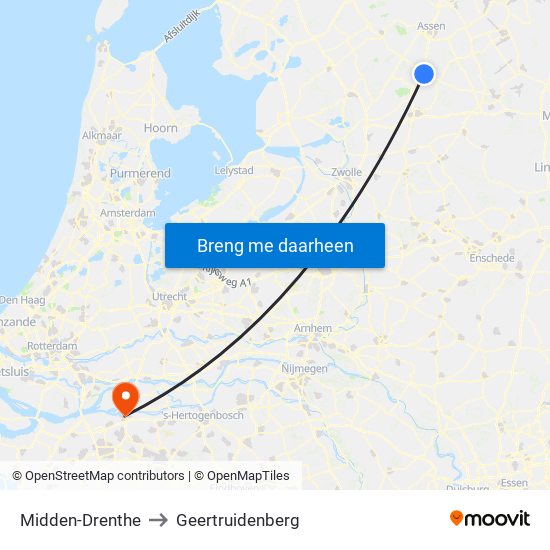 Midden-Drenthe to Geertruidenberg map