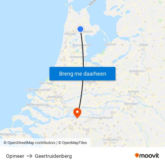 Opmeer to Geertruidenberg map