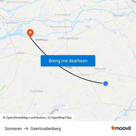 Someren to Geertruidenberg map