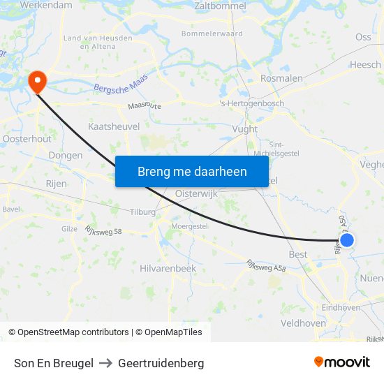 Son En Breugel to Geertruidenberg map