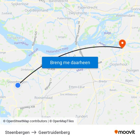 Steenbergen to Geertruidenberg map