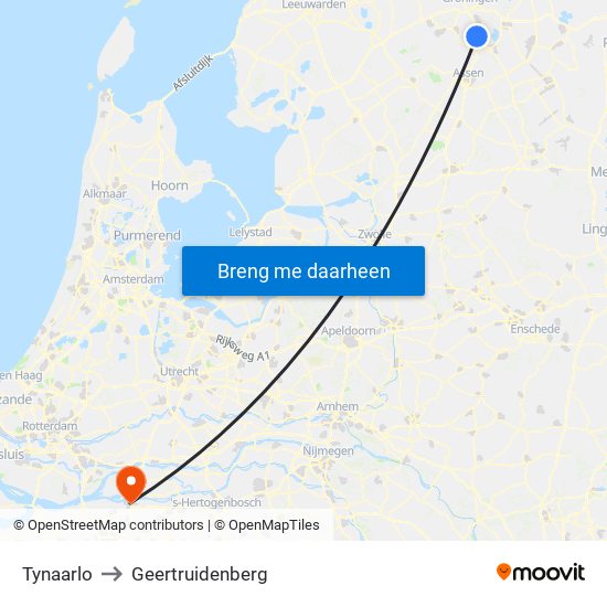 Tynaarlo to Geertruidenberg map
