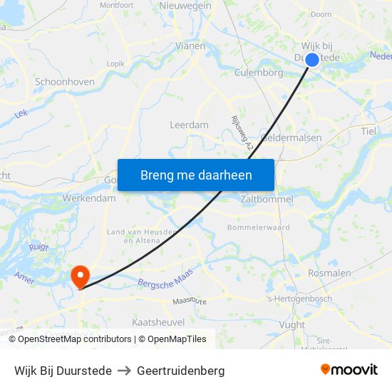 Wijk Bij Duurstede to Geertruidenberg map