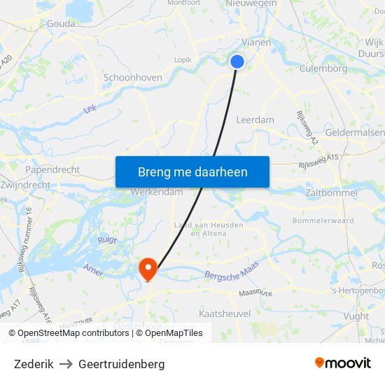 Zederik to Geertruidenberg map