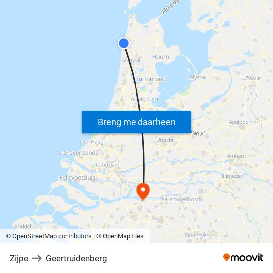Zijpe to Geertruidenberg map