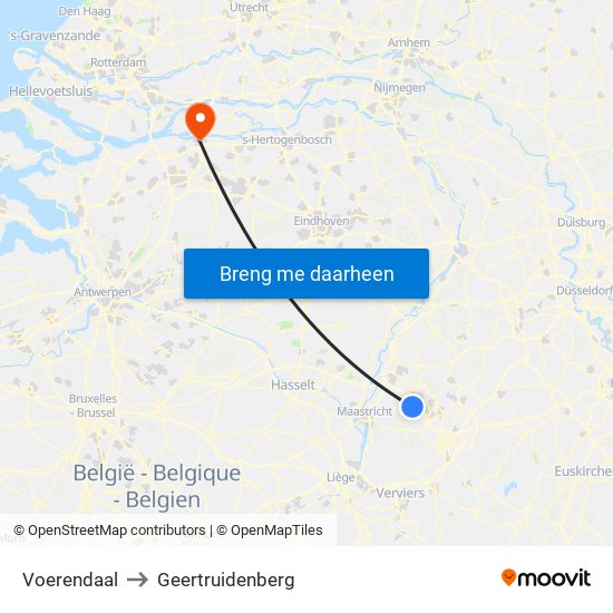 Voerendaal to Geertruidenberg map